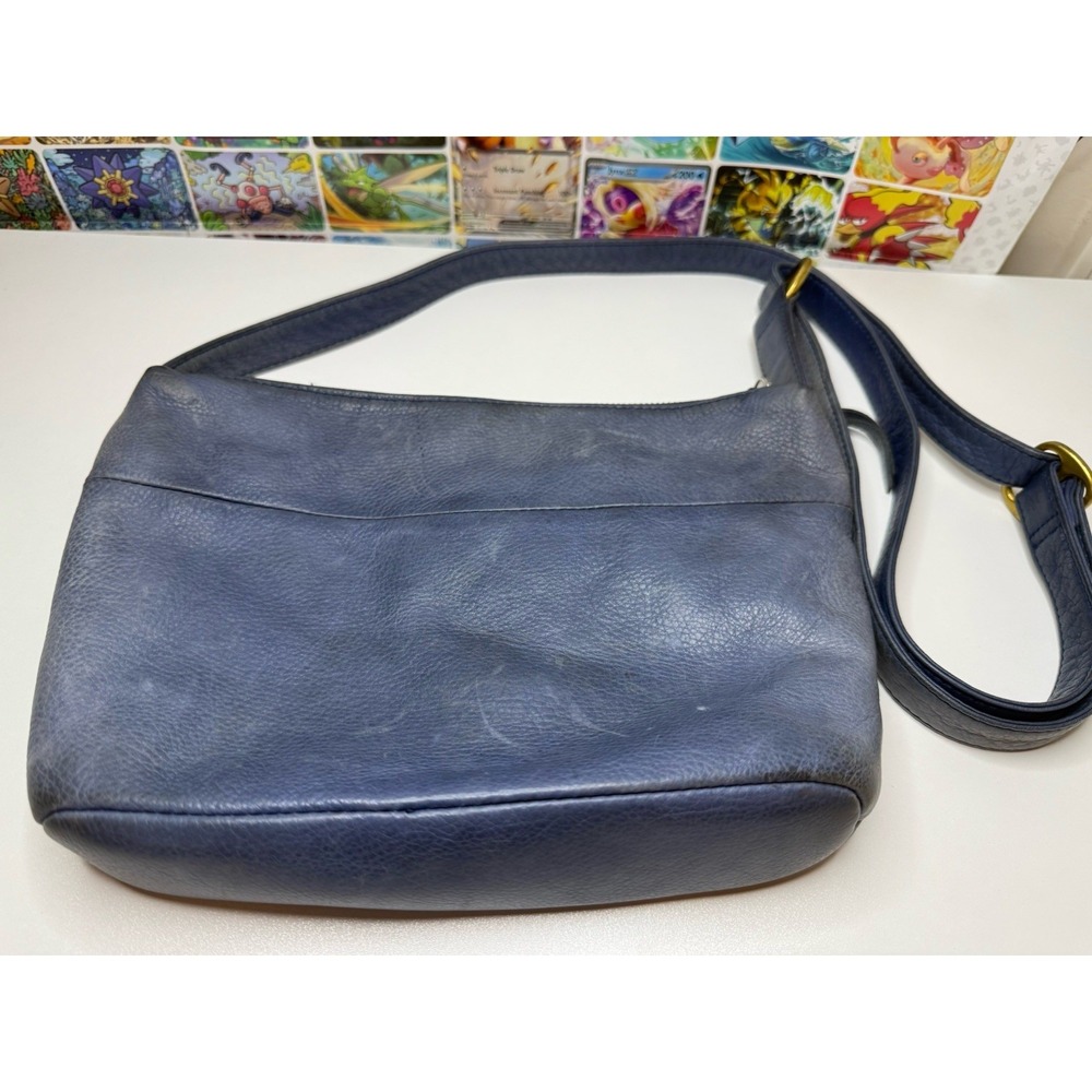 Osgoode Marley Blue Leather Crossbody Purse‎ 8x11"